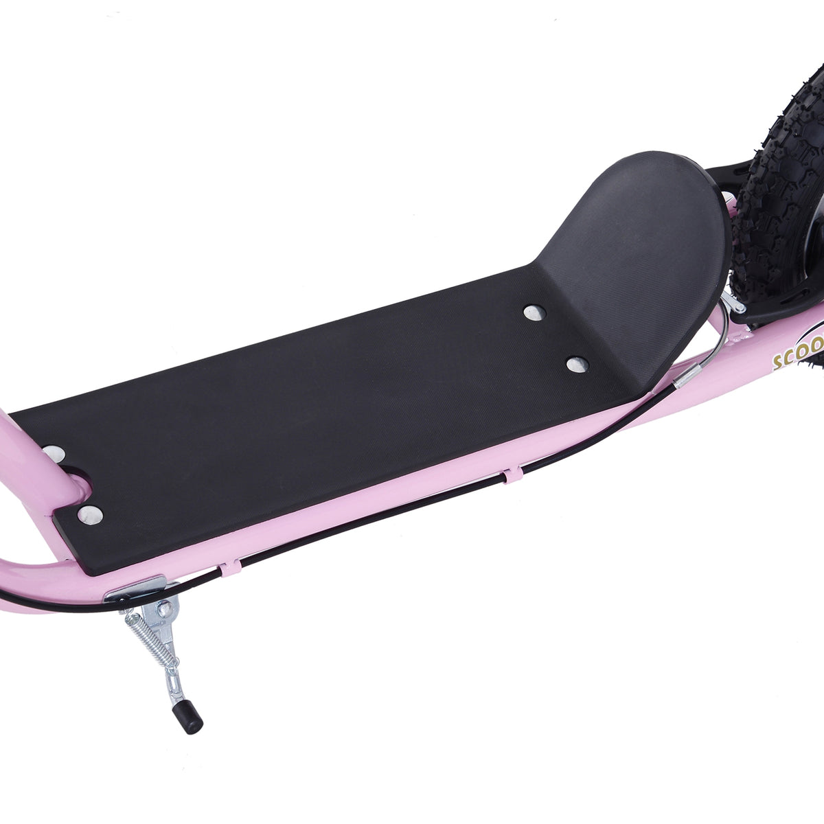 Pink HOMCOM kids scooter with black non-slip deck and raised rear footrest