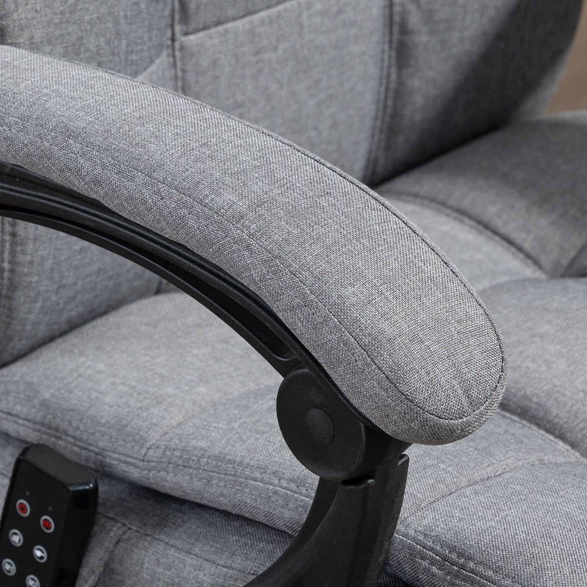 Vinsetto Office Chair with 6-point Vibration Massage and Heat, Computer Chair with Adjustable Height, Head Pillow, Footrest for Home, Grey