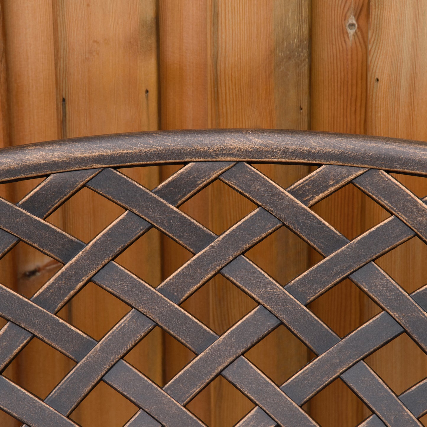 Outsunny Cast Aluminium Outdoor Garden Bench 2 Seater Antique Patio Loveseat, Bronze