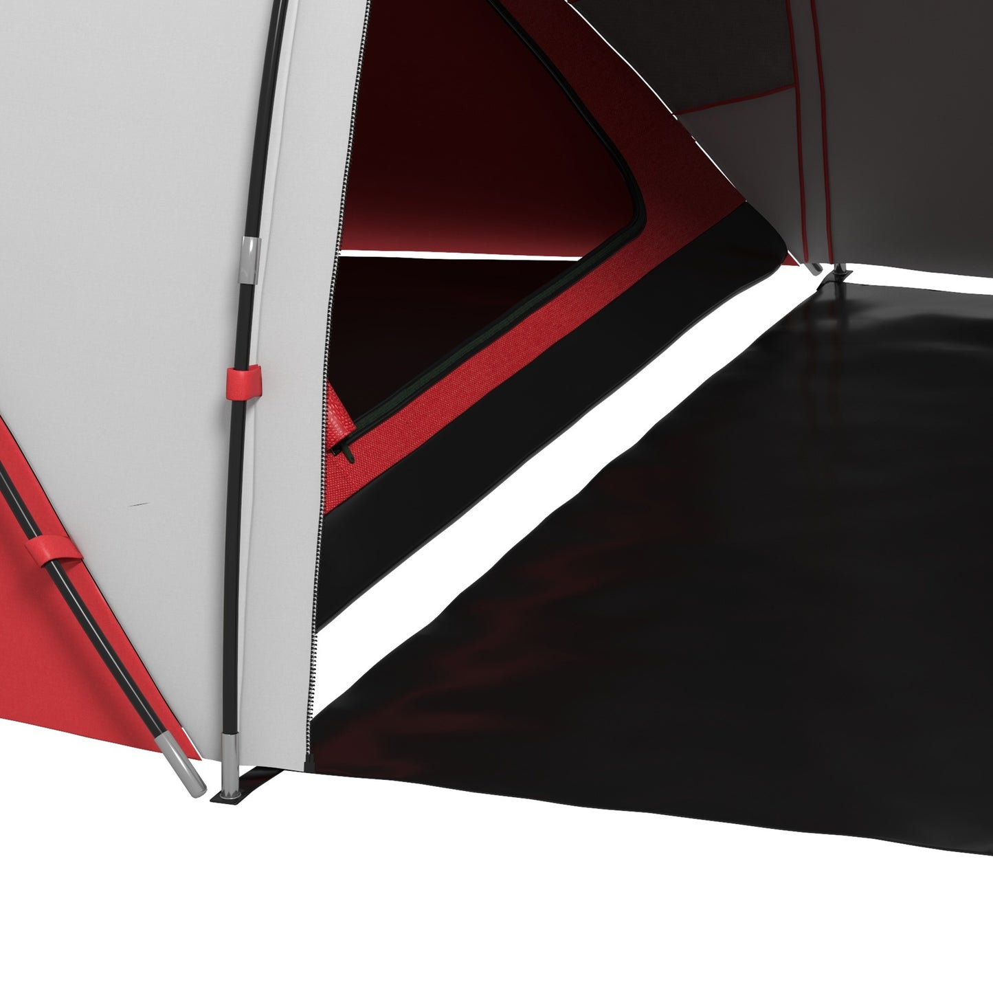 Outsunny 4 Man UV Protection Camping Tent - Grey and Red