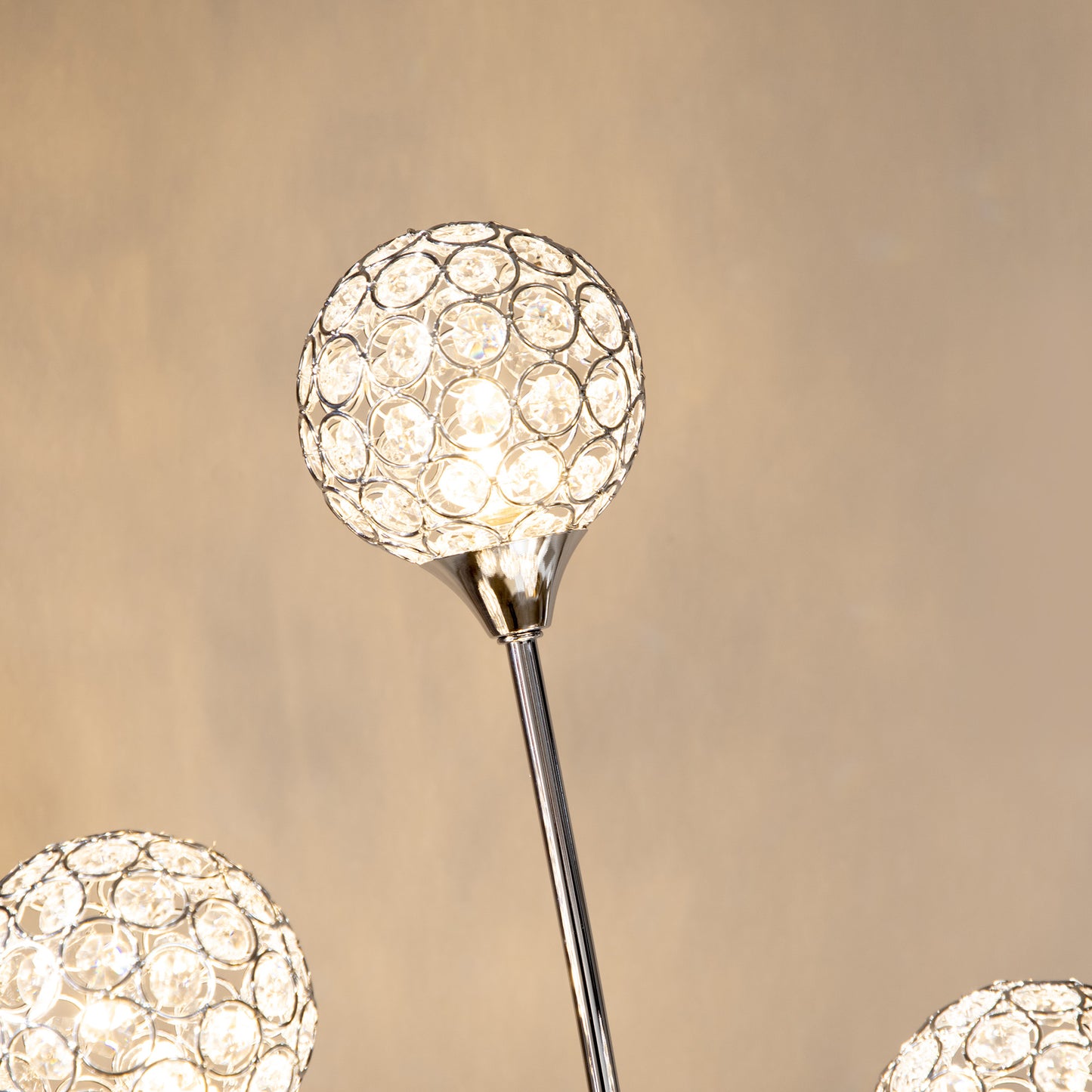 HOMCOM Floor Lamps for Living Room Bedroom with 5 Light, Modern Upright Standing Lamp, 34x25x156cm, Silver