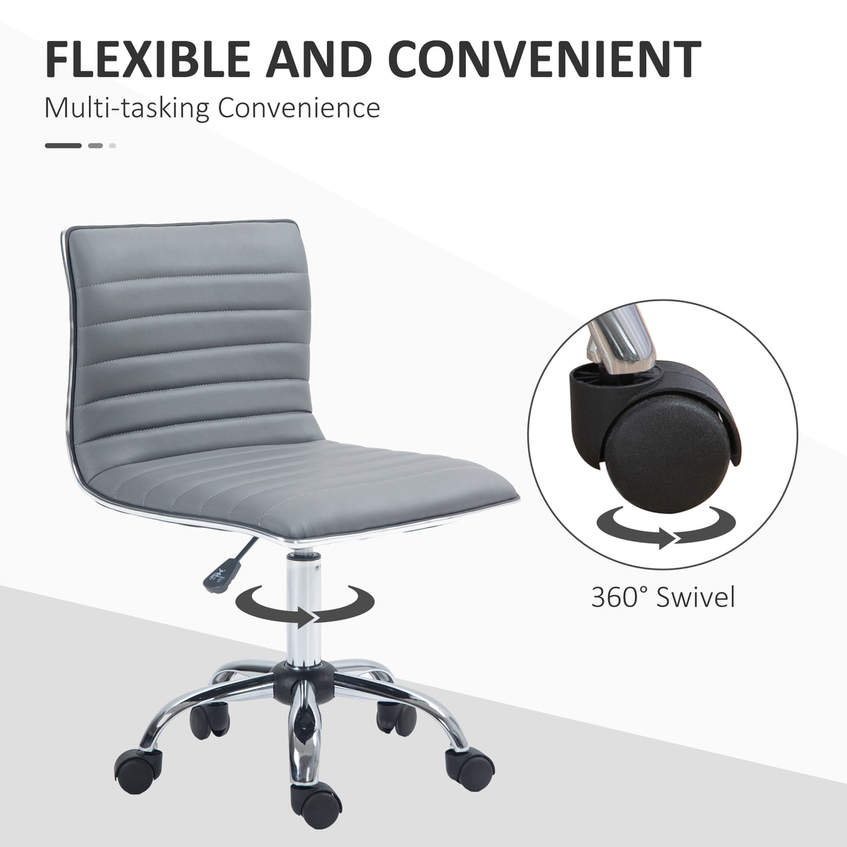 HOMCOM office chair with swivel base and rolling caster wheels