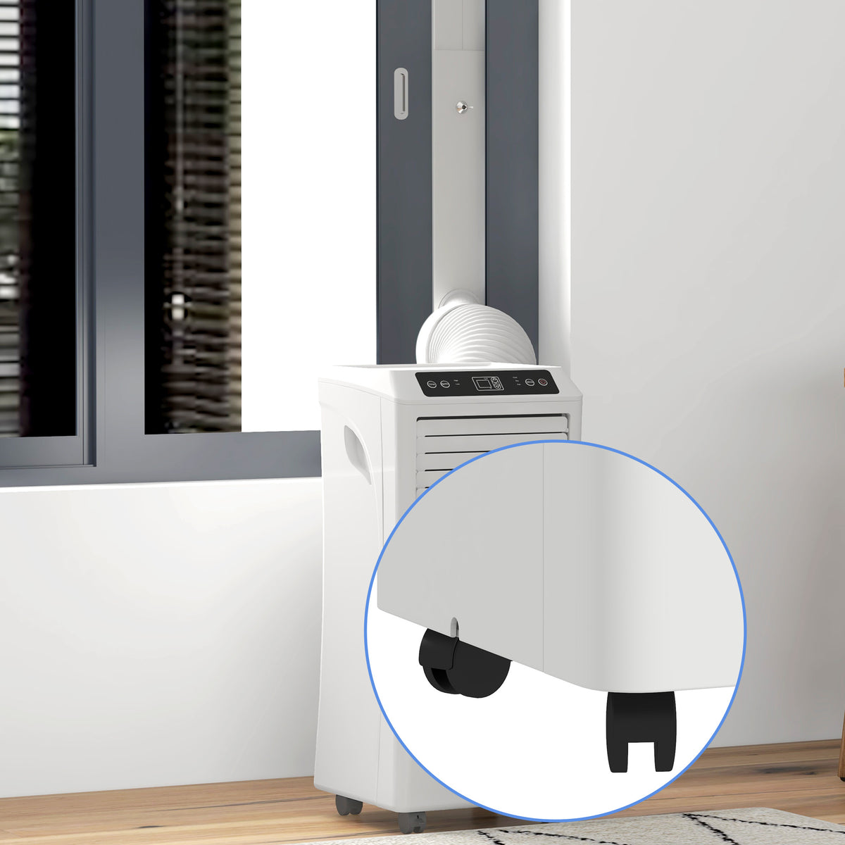 HOMCOM 10000 BTU Air Conditioning Unit, 3-in-1 Portable Air Conditioner, Dehumidifier, Cooling Fan with Remote Control, Digital Display, 2 Speeds, 24H Timer, Window Venting Kit, 30m²