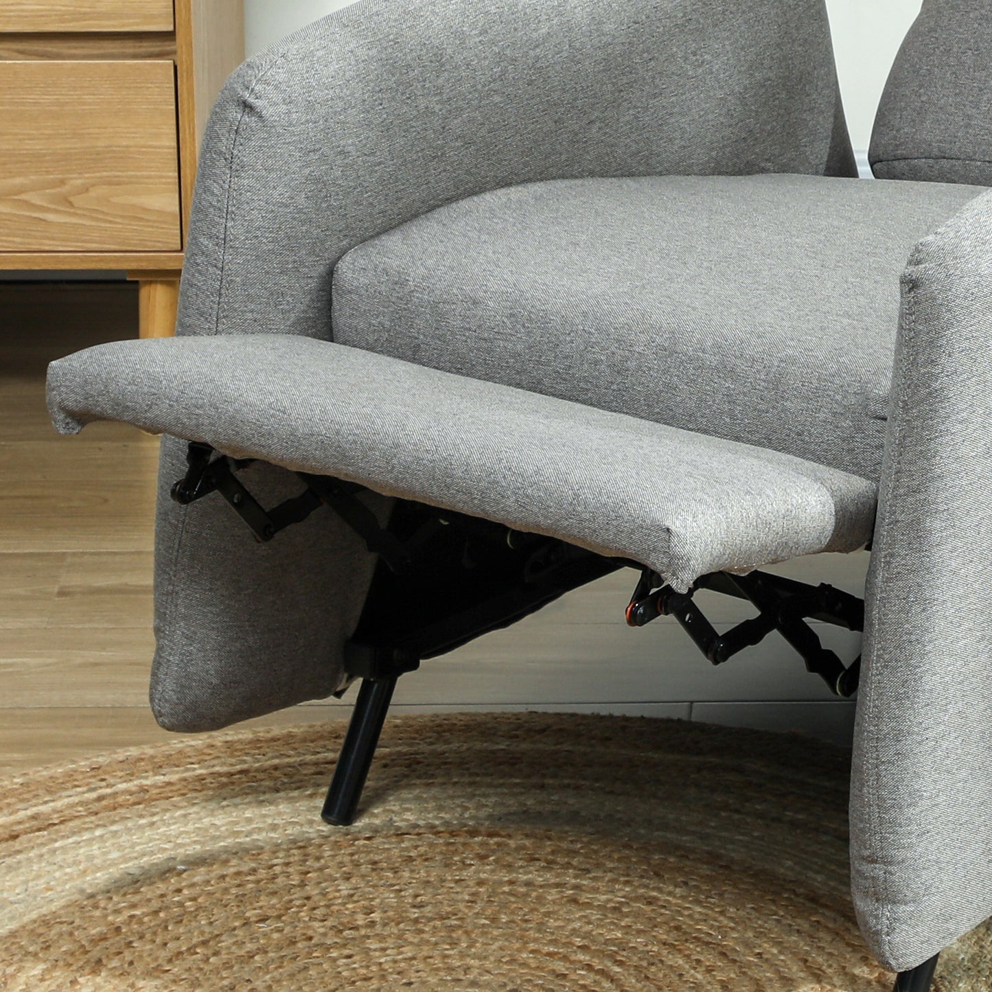 HOMCOM 150° Manually Reclining Chair, with Footrest - Grey