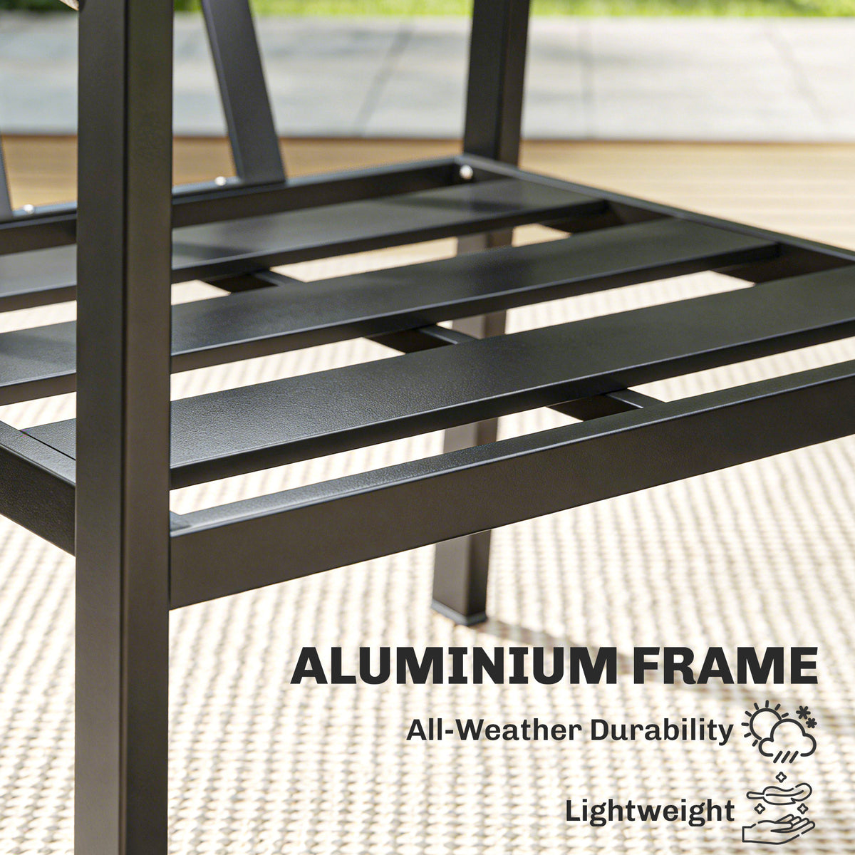 Outsunny Aluminium Garden Furniture Set, 4 Seater Outdoor Patio Furniture with Loveseat, 2 Armchairs, Slatted Table