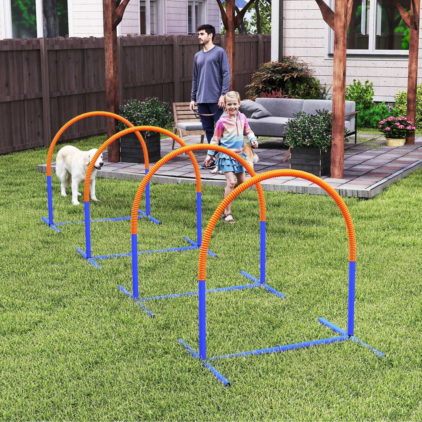 PawHut Four-Piece Portable Dog Agility Equipment - Blue