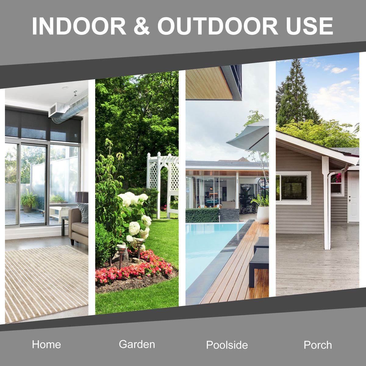 Outdoor sofa for indoor or outdoor use, suited to a home, garden, poolside, or porch.