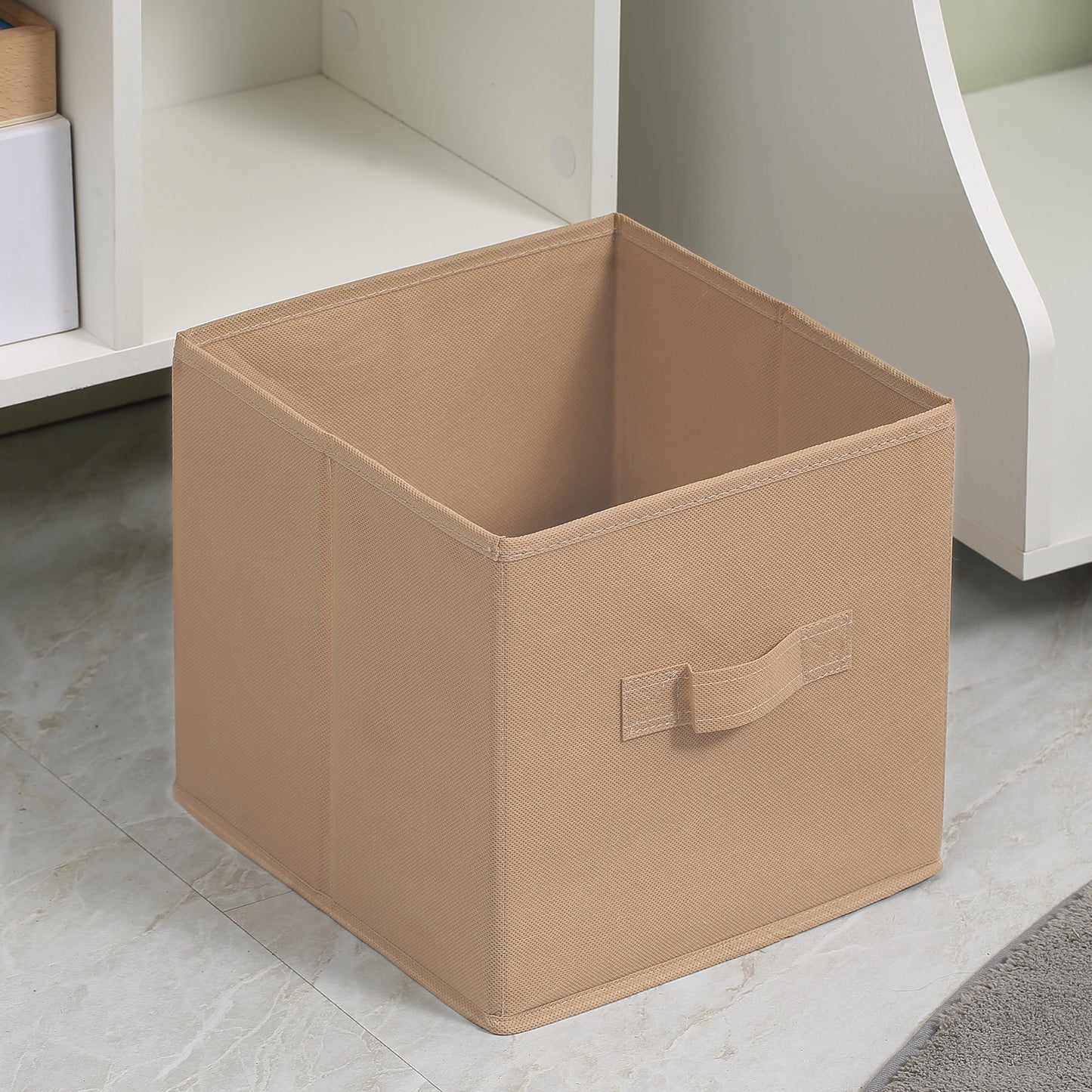 HOMCOM tan fabric storage drawer with a front handle