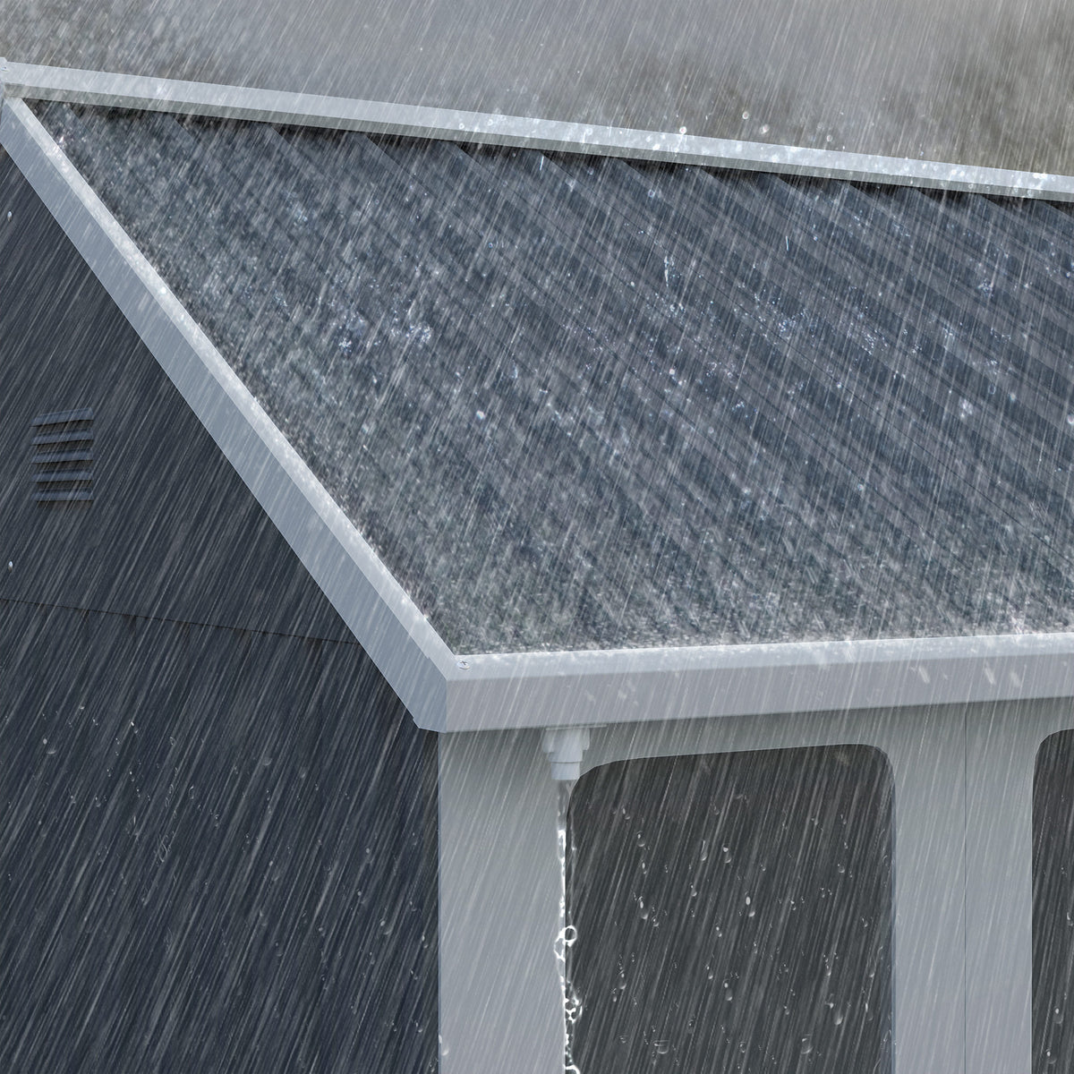 Outsunny 7 x 6ft Galvanised Garden Shed with Latch and Galvanised Steel Frame - Dark Grey