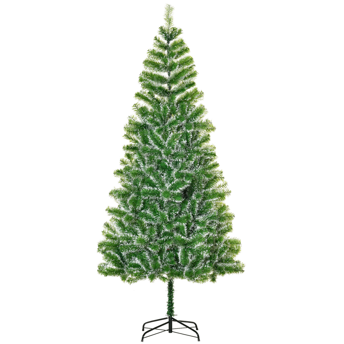 Photo of HOMCOM 7FT Indoor Christmas Tree Artificial Decoration Xmas Gift with Metal Stand Branch Tips in Tips colour on a white background