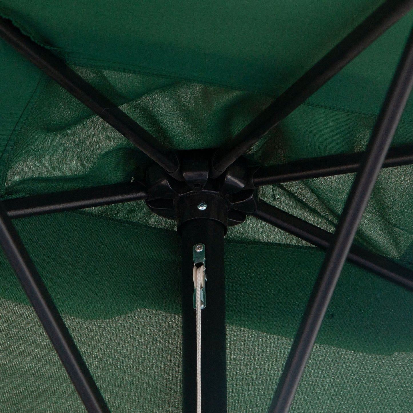 Outsunny Balcony Half Parasol Semi Round Umbrella Patio Crank Handle (2.3 m, Green)- NO BASE INCLUDED