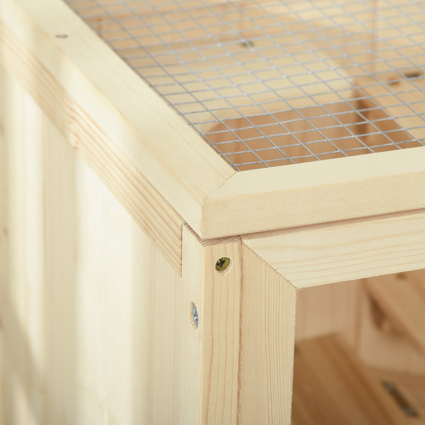 PawHut Wooden Hamster Cage with Storage Shelf, Small Animal Exercise Play House with Openable Top, Ramp for Gerbils, Drawf Hamsters, 60 x 40 x 80 cm - Natural