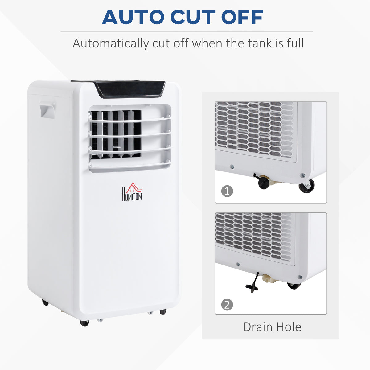 HOMCOM 10000 BTU Air Conditioning Unit, 3-in-1 Portable Air Conditioner, Dehumidifier, Cooling Fan with Remote Control, LED Display, 2 Speeds, 24H Timer, Window Venting Kit, 30m²