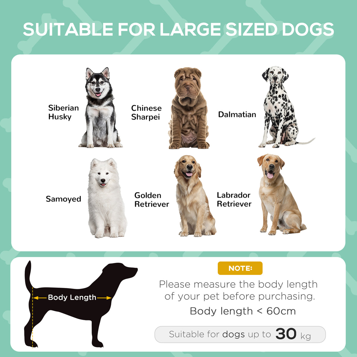 Raised dog bed, suitable for dogs up to 30 kg with body length under 60 cm