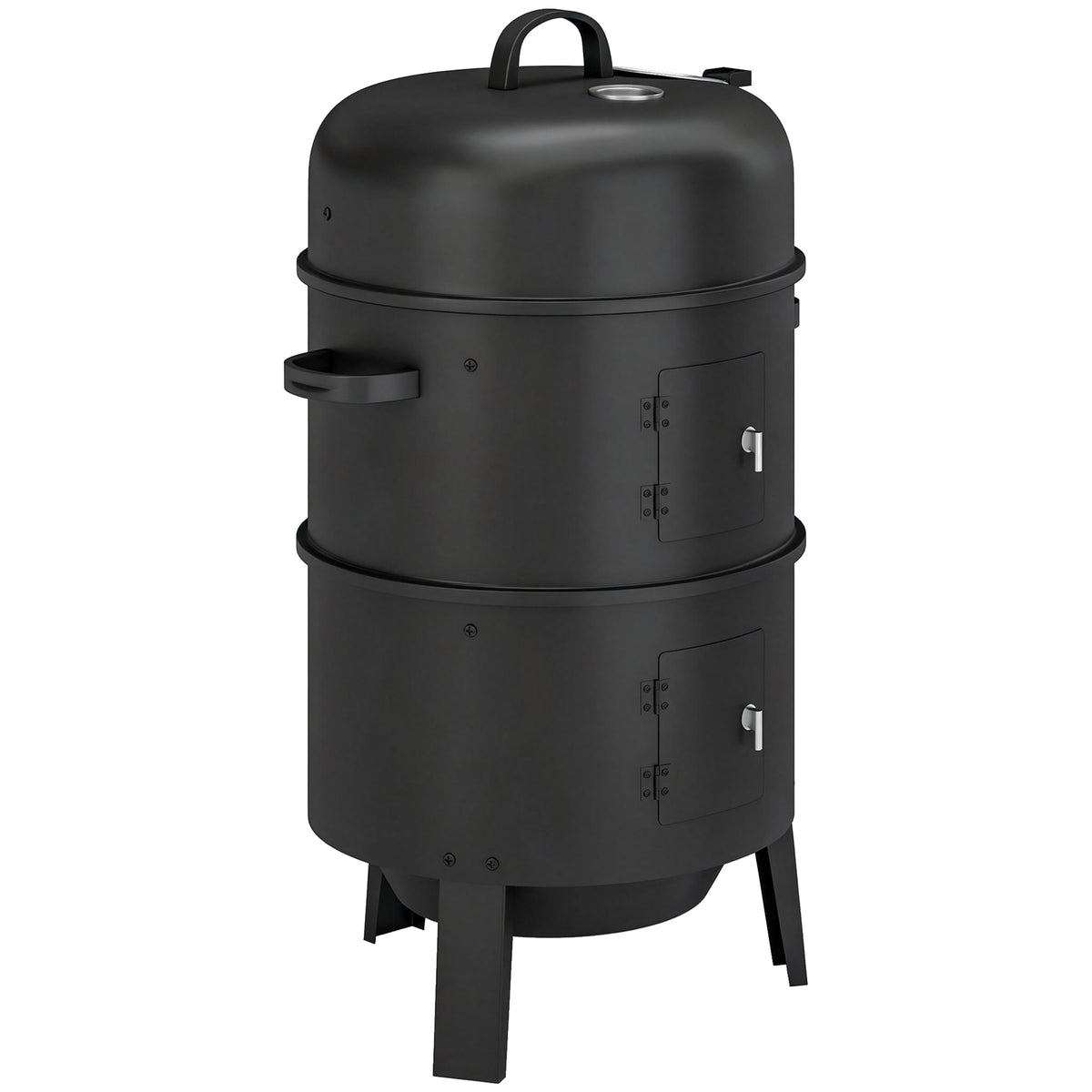Photo of Outsunny 3-in-1 Vertical Charcoal Smoker with 2 Grill Grates, Built-in Thermometer, Adjustable Vent, 2 Doors in Doors colour on a white background
