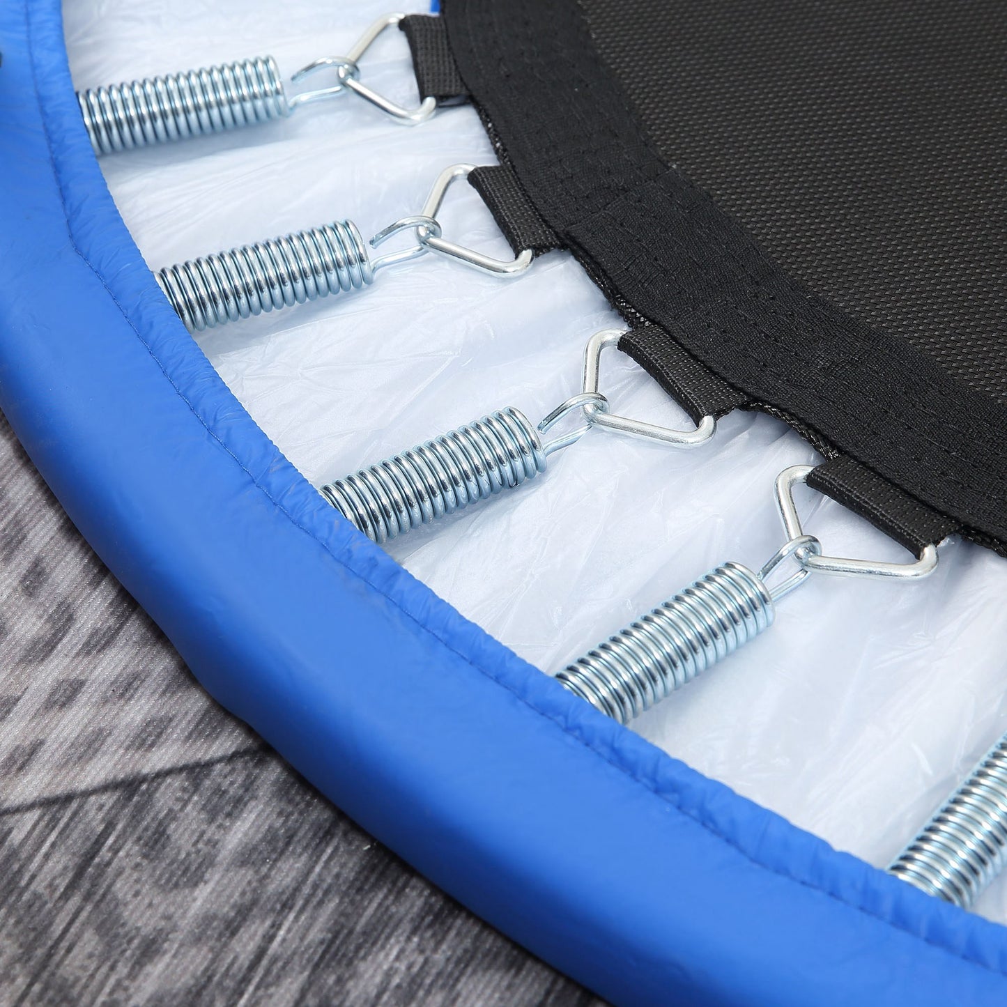 HOMCOM 38" Mini Fitness Trampoline Home Gym Yoga Exercise Rebounder Indoor Outdoor Jumper with Safety Pad, Support Up to 150 KG, Blue and Black