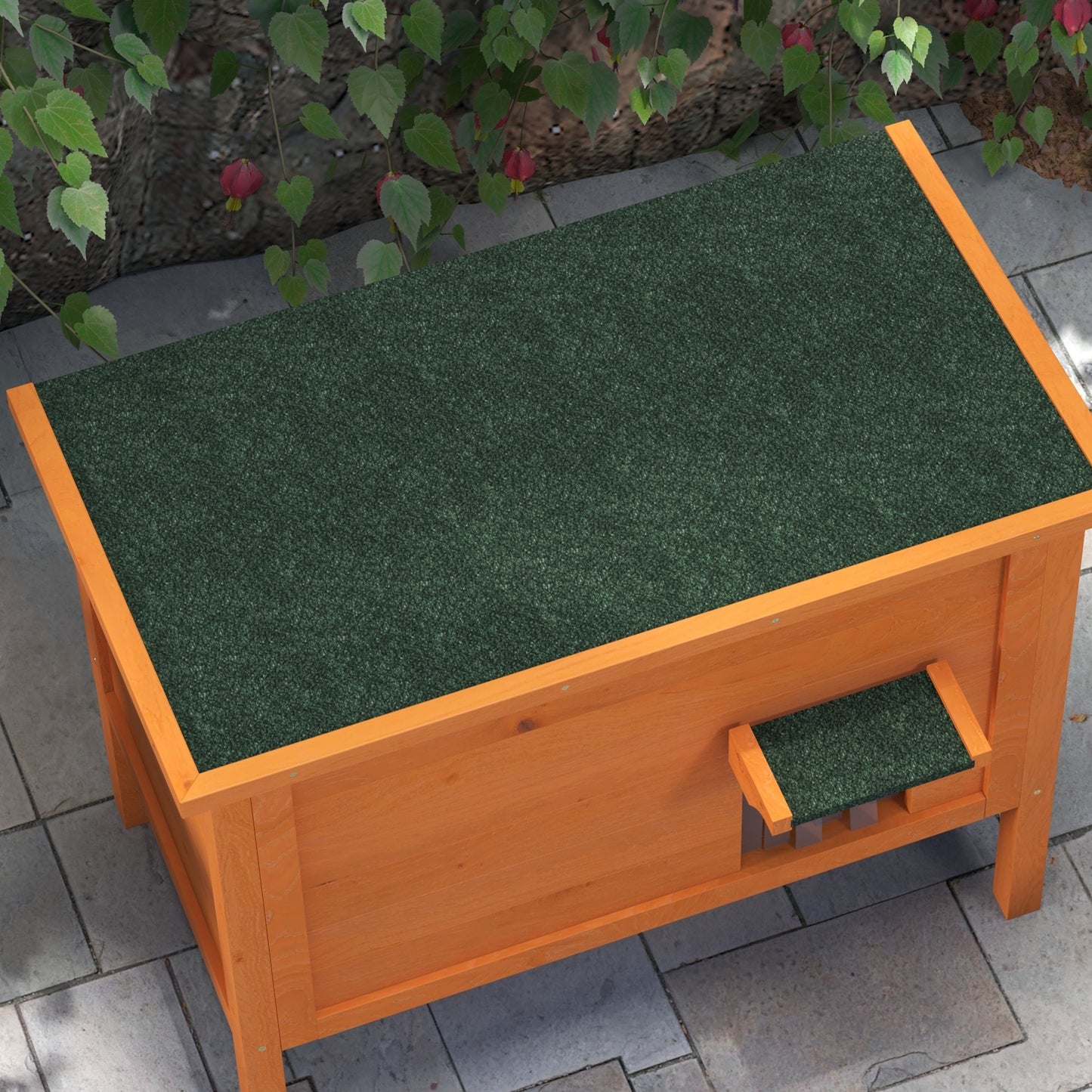 PawHut Feral Cat House, Wooden Insulated with Removable Floor, Water-Resistant Openable Roof - Orange