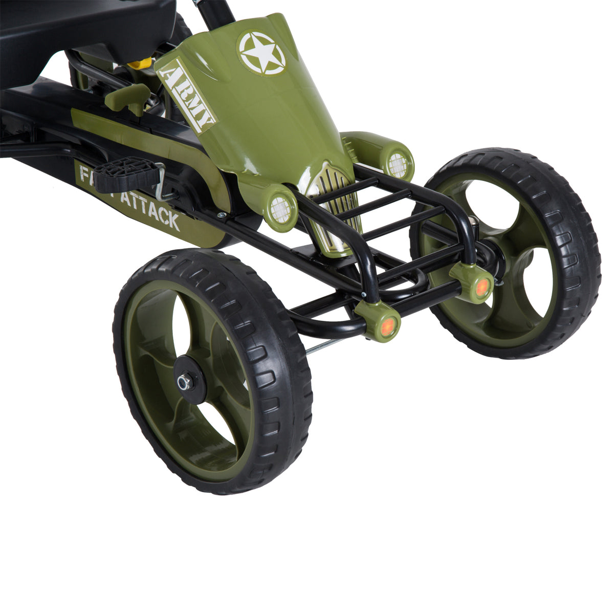HOMCOM Pedal Go Kart, Kids Ride On Racer with EVA Tyres, Manual Clutch, Braking, Adjustable Seat for Age 3-6 Years, Green