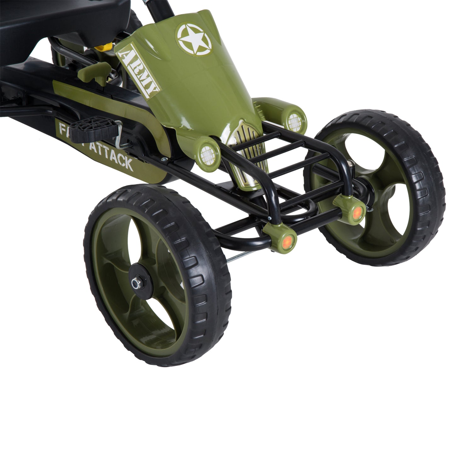 HOMCOM Pedal Go Kart, Kids Ride On Racer with EVA Tyres, Manual Clutch, Braking, Adjustable Seat for Age 3-6 Years, Green