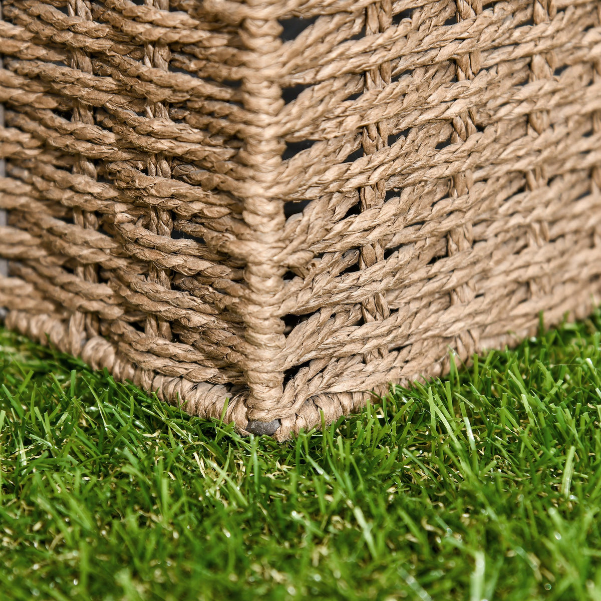 Outsunny 10-Piece Artificial Grass Set, Weatherproof Turf Tiles, 25mm Pile Height, Outdoor Carpet for Garden, Balcony & Patio, 30 x 30cm, Dark Green