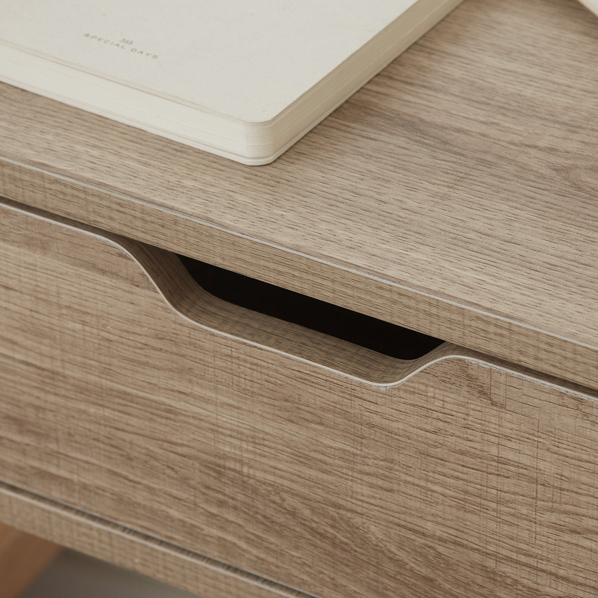 HOMCOM Floating Nightstands Set of 2, Wall Mounted Bedside Table with Drawer for Bedroom, Natural