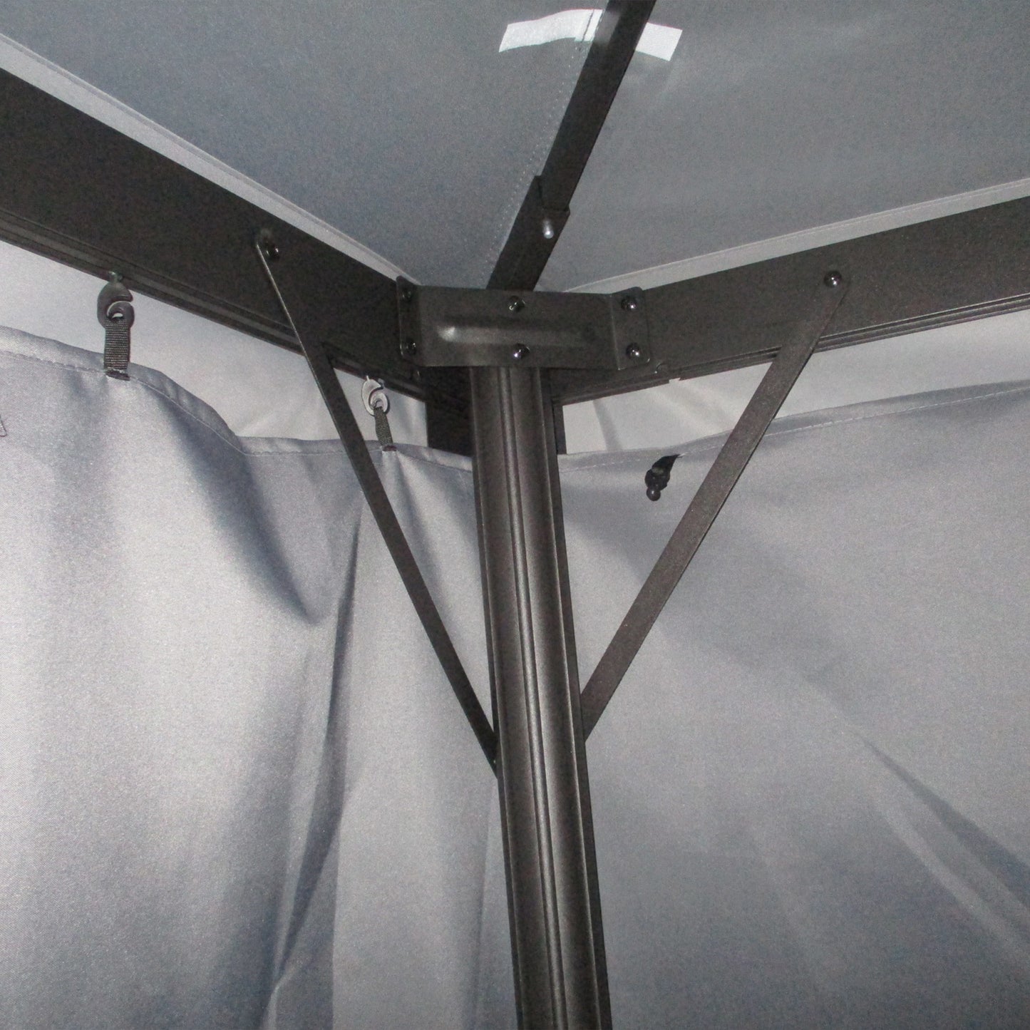 Outsunny 3 x 4m Aluminium Garden Gazebo, Marquee Canopy Shelter Pavilion Party Tent with Nets and Curtains for Garden and Deck, Dark Grey