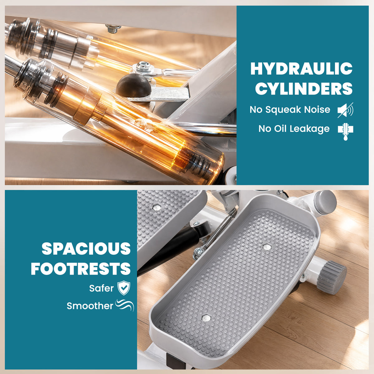 HOMCOM stepper hydraulic cylinders and textured, spacious foot pedals