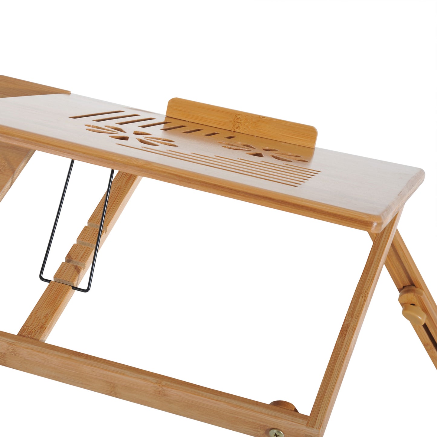 HOMCOM Portable Laptop Desk Notebook Tray PC Bed Table with Drawer Adjustable & Foldable (55L x 35W x 22-32.5H (cm))