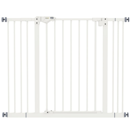 Photo of PawHut Adjustable Safety Gate w/ Two Extensions, Four Adjustable Screws, White in White colour on a white background