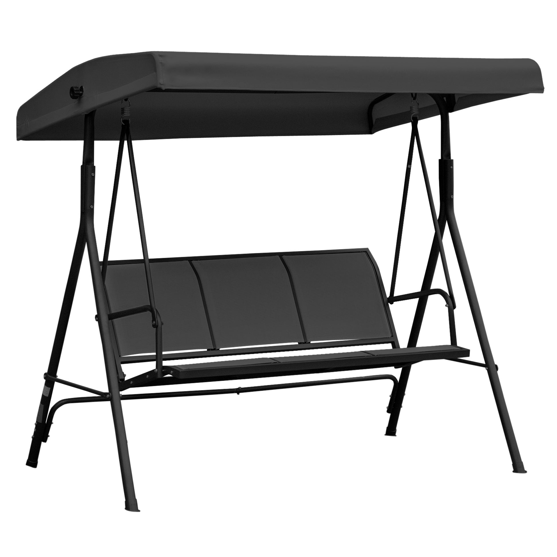 Photo of Outsunny Three-Seater Garden Swing Chair, with Canopy - Black in Black colour on a white background