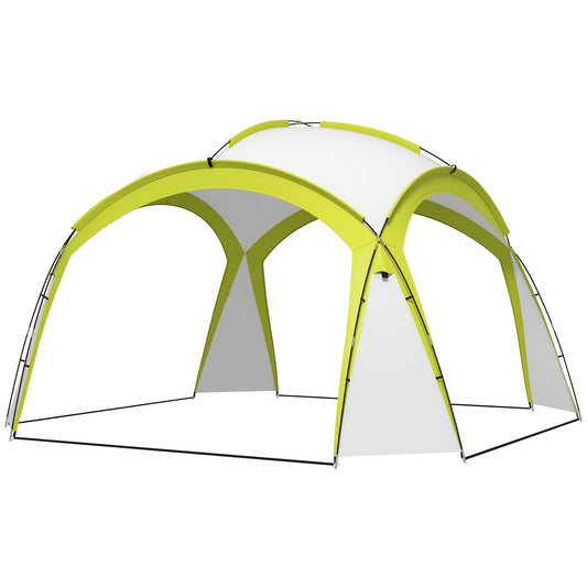 Photo of Outsunny 3.5 x 3.5M Camping Gazebo, Outdoor Event Shelter Dome Tent Garden Sun Shelter Patio Spire Arc Pavilion Camp Sun Shade Tent for 6-8 Person, Green in Green colour on a white background