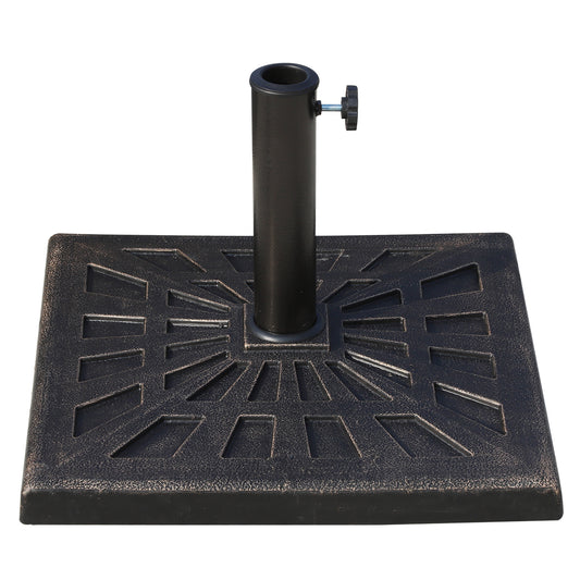 Photo of Outsunny 15kg Resin Durable Patterned Colophony Garden Patio Square Umbrella Stand Base Stand Bronze in Bronze colour on a white background