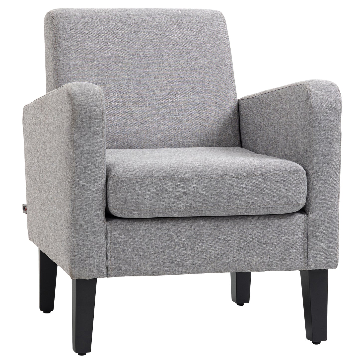 Photo of HOMCOM Linen-Look Boxy Armchair - Light Grey in Grey colour on a white background