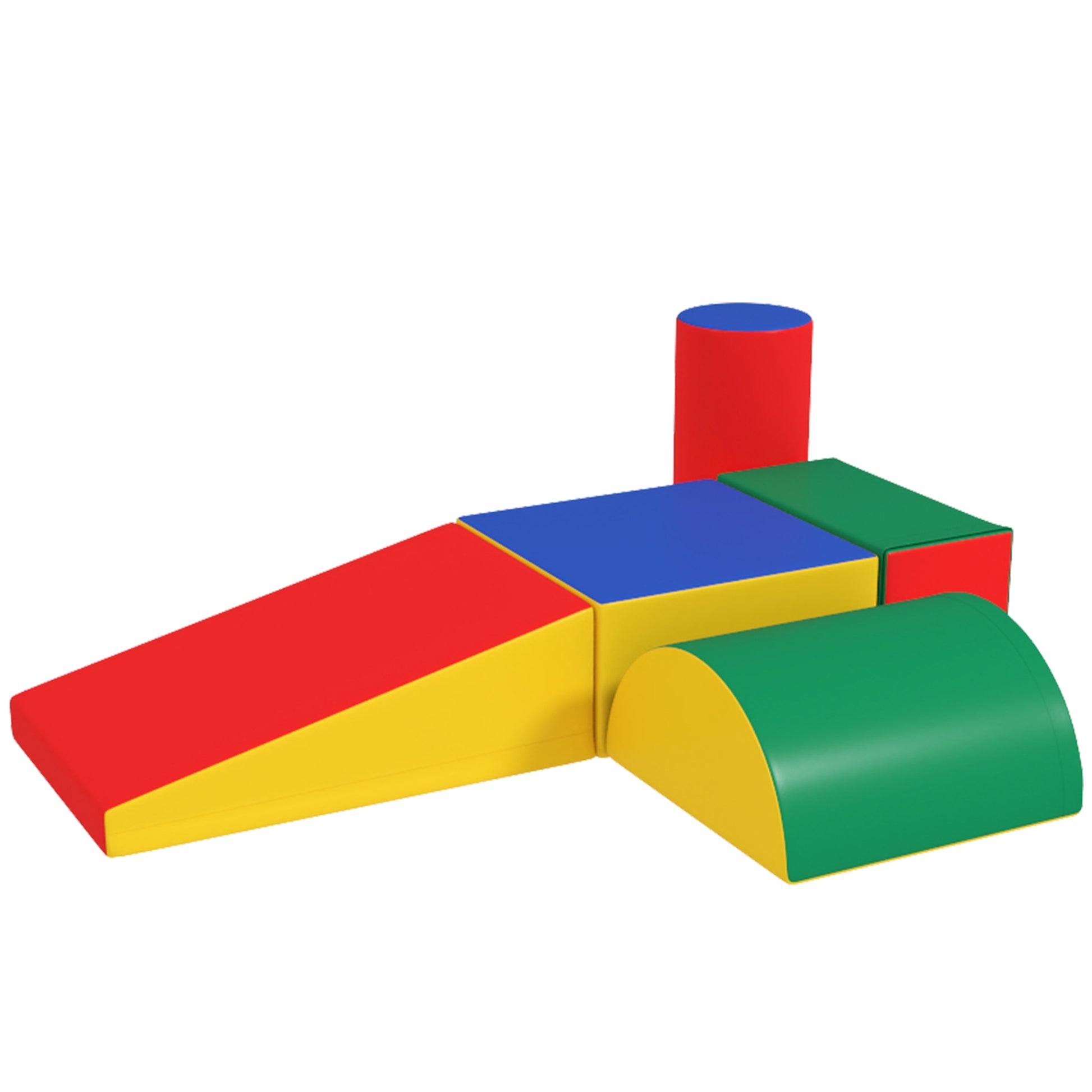Photo of HOMCOM 5 Piece Soft Safe Foam Playset, Climb and Crawl Activity Toy for Toddlers, Yellow in Yellow colour on a white background