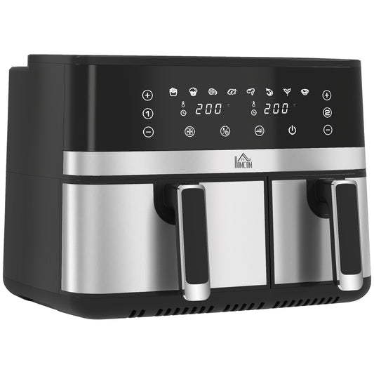 Photo of HOMCOM 8.5L Dual Basket Air Fryer, with Sync and Multi-Menu Cooking in Cooking colour on a white background