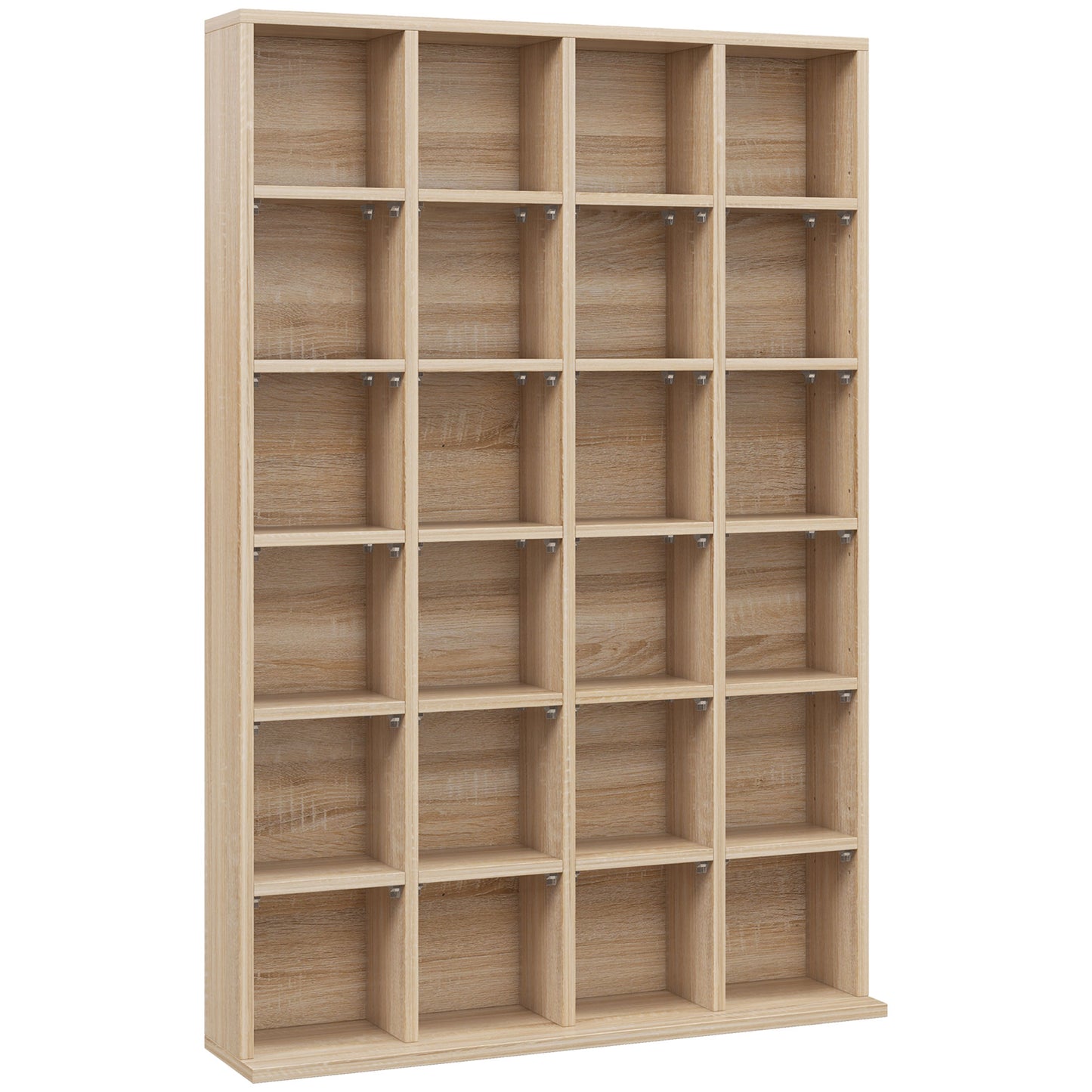 Photo of HOMCOM CD Storage Unit with Adjustable Shelves, Suitable for up to 456 CDs, 89 x 130.5 cm, Nature Wood Finish in Finish colour on a white background