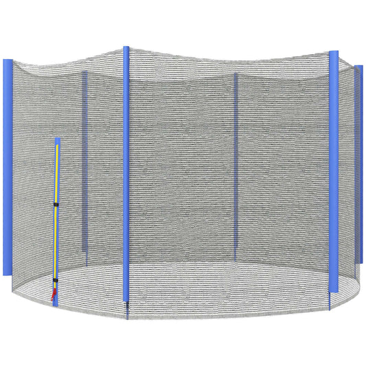 Photo of SPORTNOW 8ft Trampoline Net Replacement with 6 Plastic Pole Covers, Weather-Resistant Trampoline Netting Replacement with Zipped Entrance, Poles Not Included, Blue in Blue colour on a white background