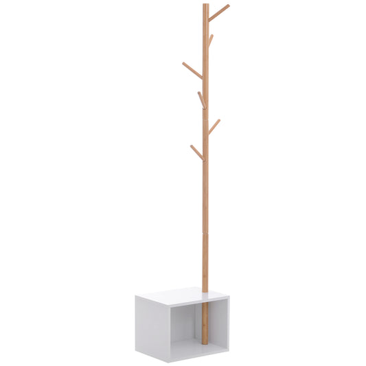 Photo of HOMCOM 180 cm Hallway Coat Rack Storage Bench Tree Hat Hanger Entryway Stand Garment Organiser Bedroom Living Room in Room colour on a white background