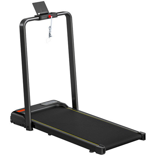 Photo of SPORTNOW Folding Walking Treadmill, Under Desk Walking Pad with Incline, Black in Black colour on a white background