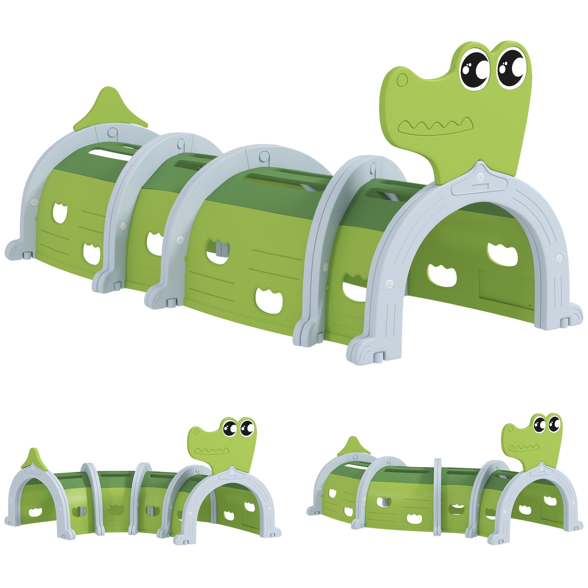 Photo of AIYAPLAY Crocodile Design Kids Play Tunnel for Ages 3-6 Crawl and Climb in Climb colour on a white background