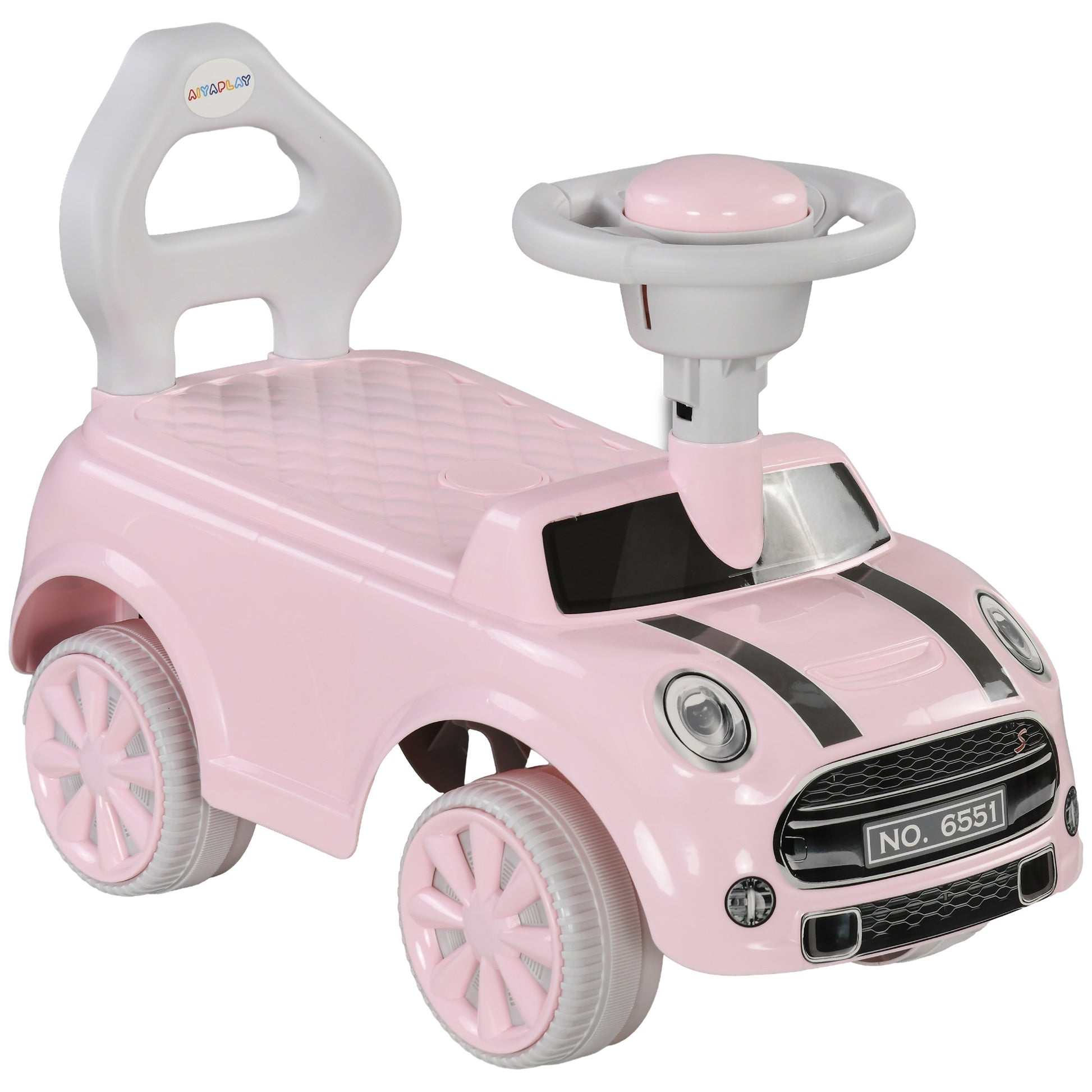 Photo of AIYAPLAY Foot To Floor Ride On Car Sliding Car w/ Air Horn, Anti-Over-Backwards, 18 to 36 Months - Pink in Pink colour on a white background