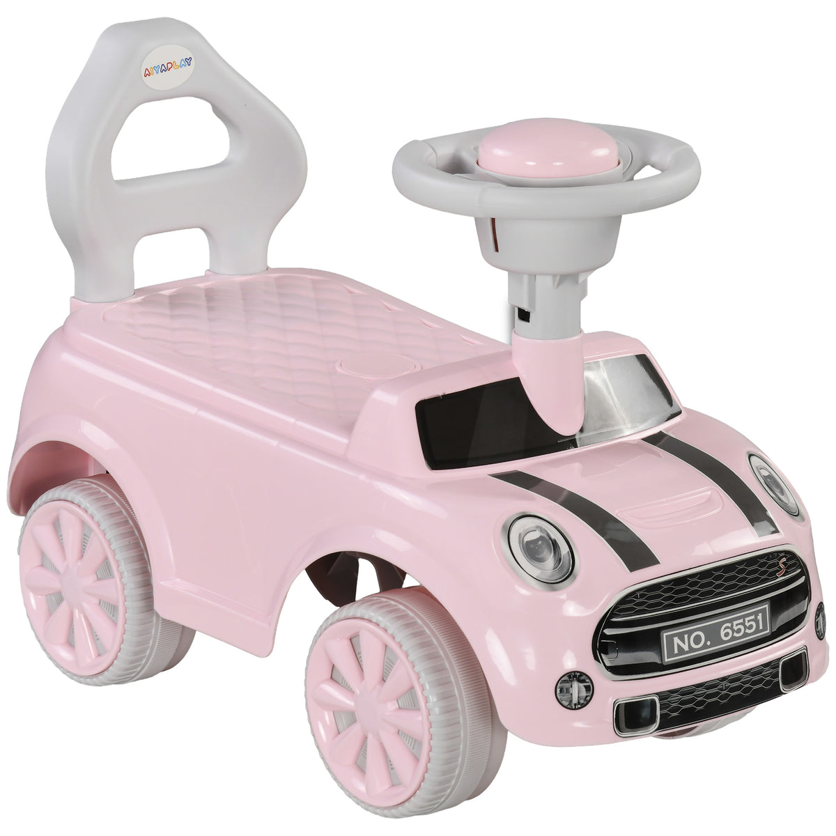 Photo of AIYAPLAY Foot To Floor Ride On Car Sliding Car w/ Air Horn, Anti-Over-Backwards, 18 to 36 Months - Pink in Pink colour on a white background