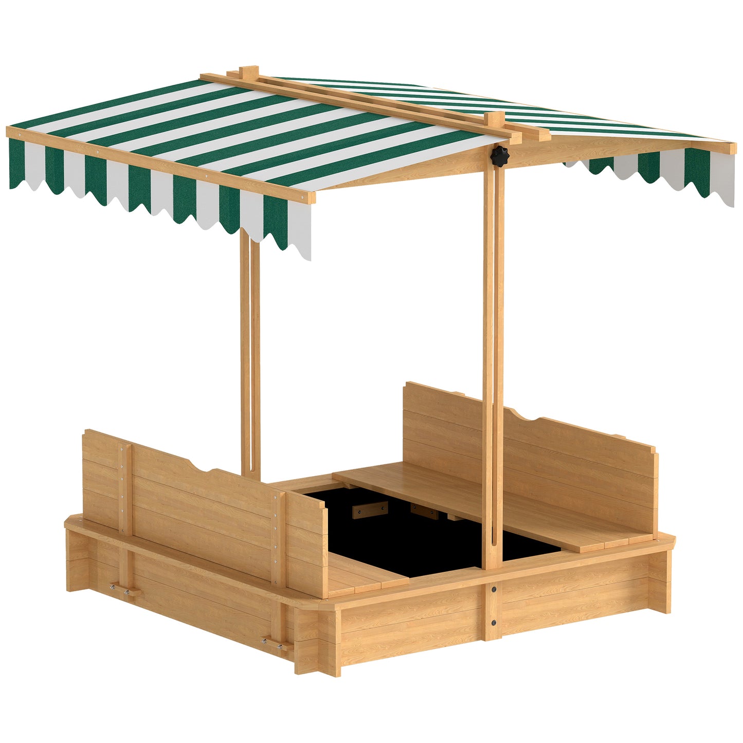 Photo of Outsunny Kids Square Wooden Sandpit, Children Sandbox Outdoor Playset in Playset colour on a white background