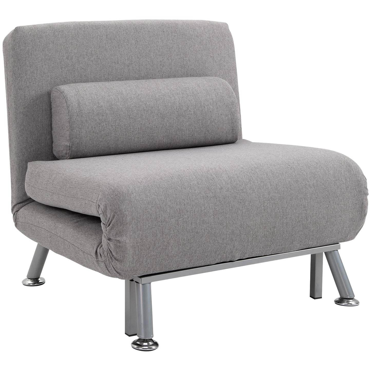 Photo of HOMCOM Adjustable Back Futon Sofa Chair - Grey in Grey colour on a white background