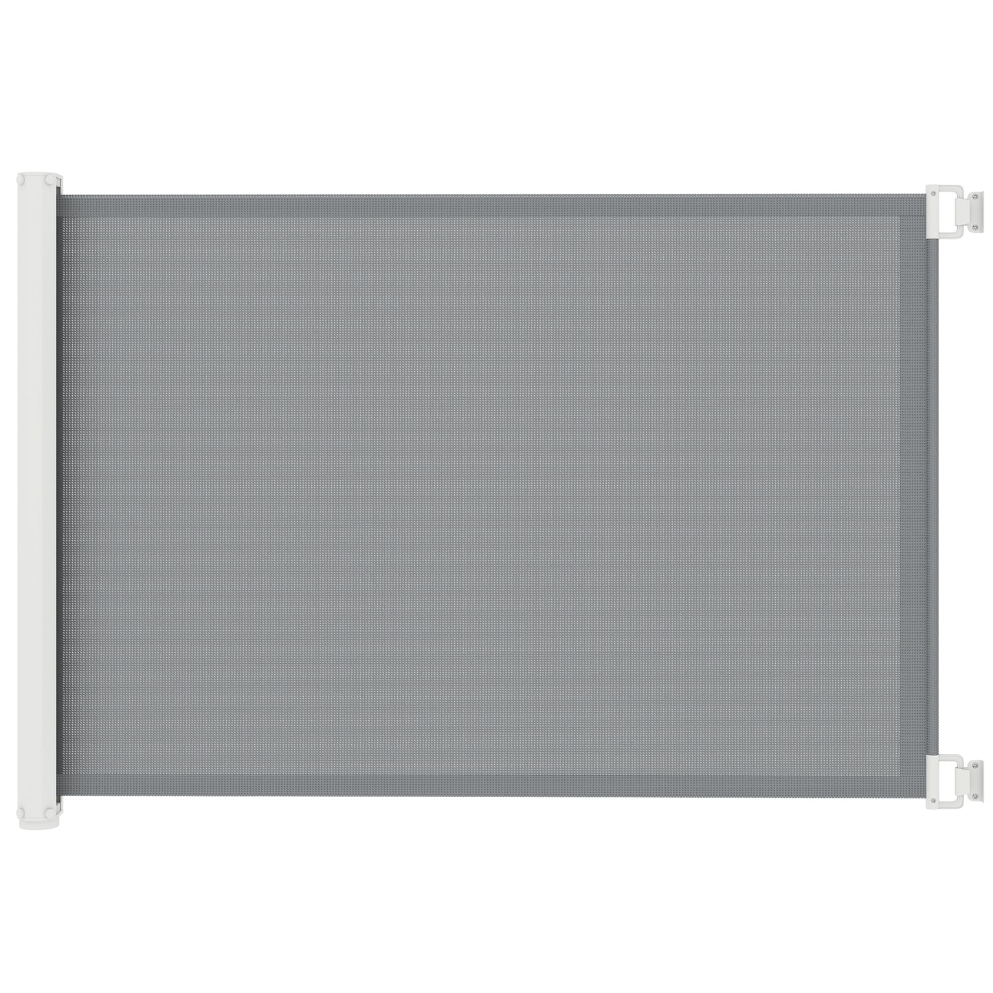 Photo of PawHut Retractable Pet Safety Gate, Folding Dog Barrier, Grey in Grey colour on a white background