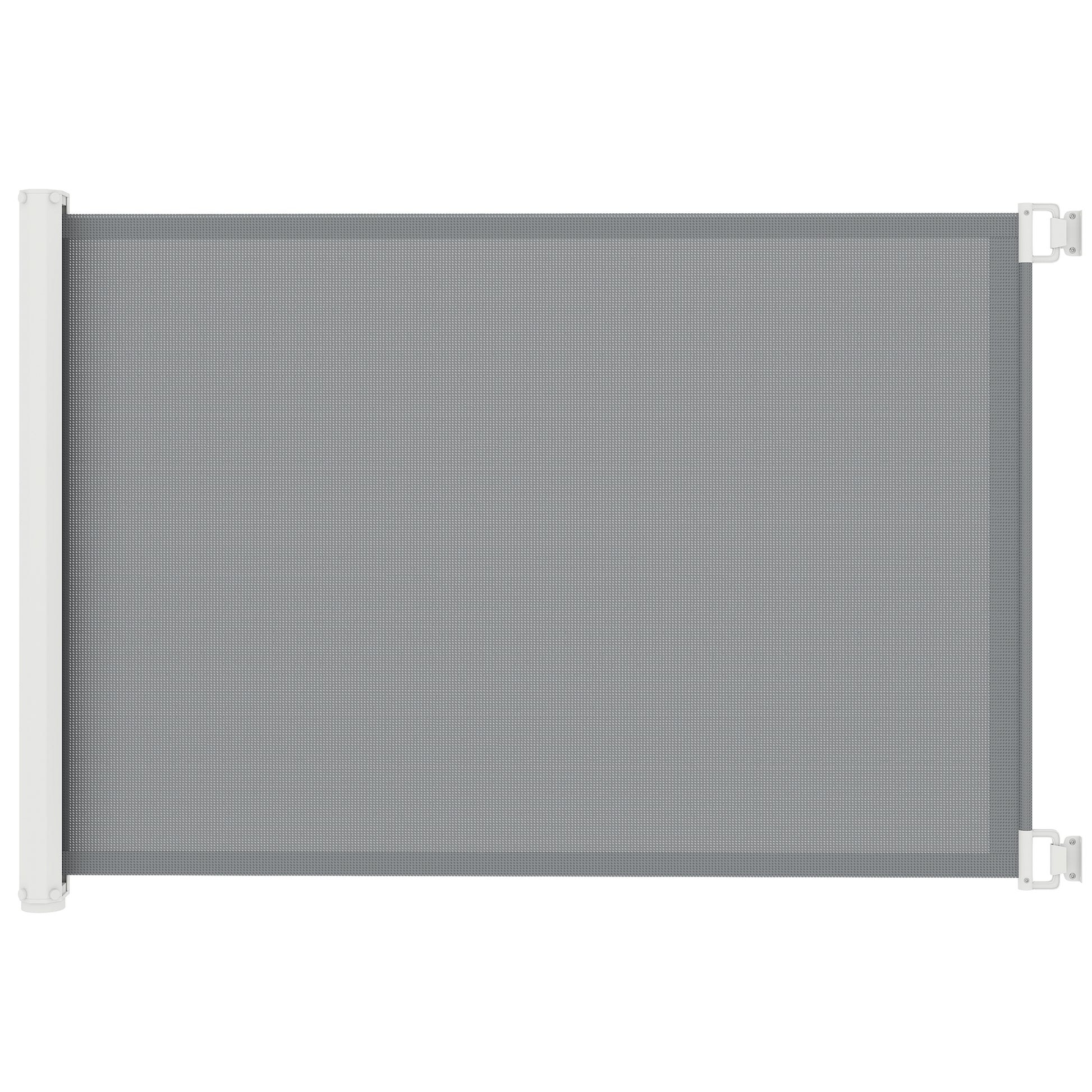 Photo of PawHut Retractable Pet Safety Gate, Folding Dog Barrier, Grey in Grey colour on a white background