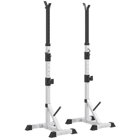 Photo of HOMCOM Weights Bar Barbell Rack Squat Stand Adjustable Portable Weight Lifting Max Load 200kg, Suitable For Home Gym Training Work Out in Out colour on a white background