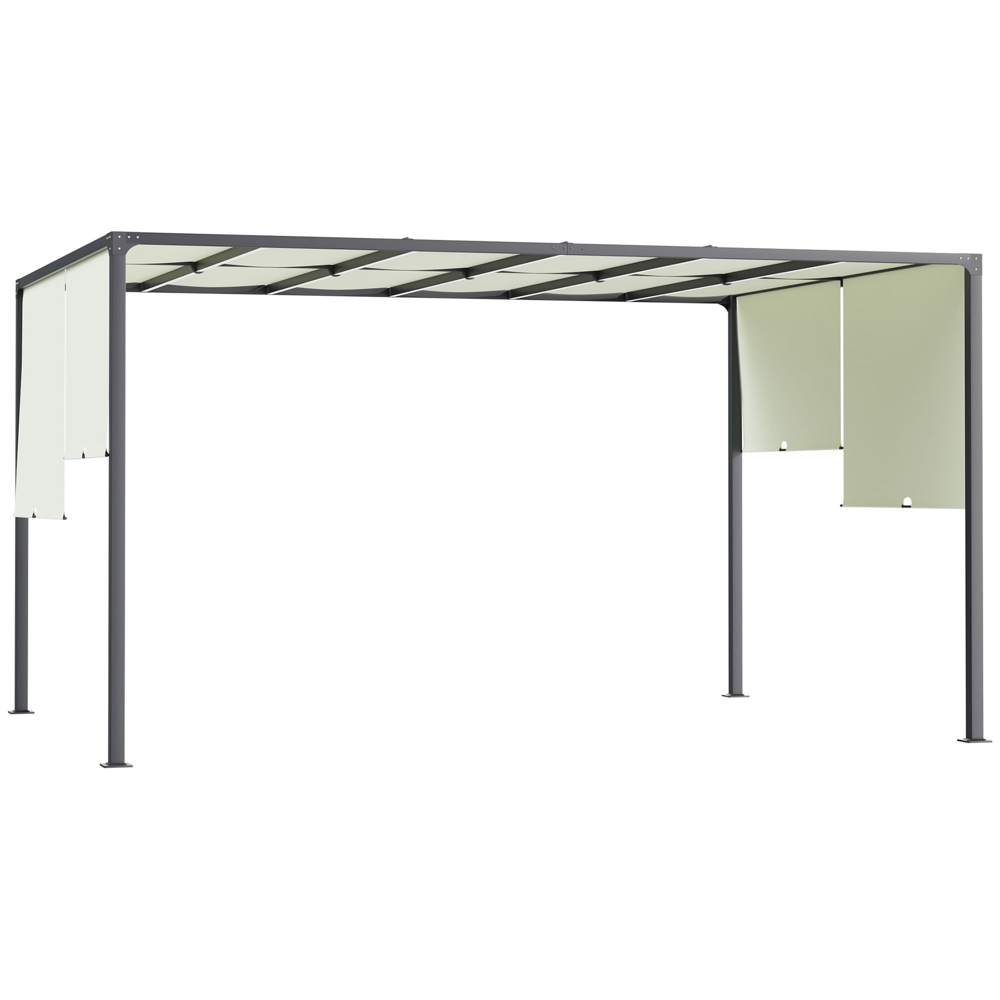 Photo of Outsunny 3 x 4m Outdoor Garden Pergola - Cream White in White colour on a white background