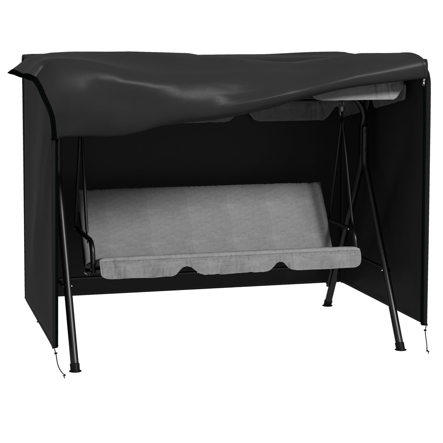 Photo of Outsunny 205 x 124cm Three-Seater Swing Chair Protective Cover Black in Black colour on a white background
