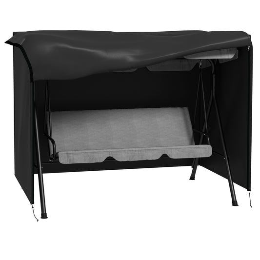 Photo of Outsunny 205 x 124cm Three-Seater Swing Chair Protective Cover Black in Black colour on a white background
